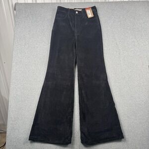 Levis Pants Womens 28 Gray Ribcage Bell Corduroy High Rise Flare Stretch NEW